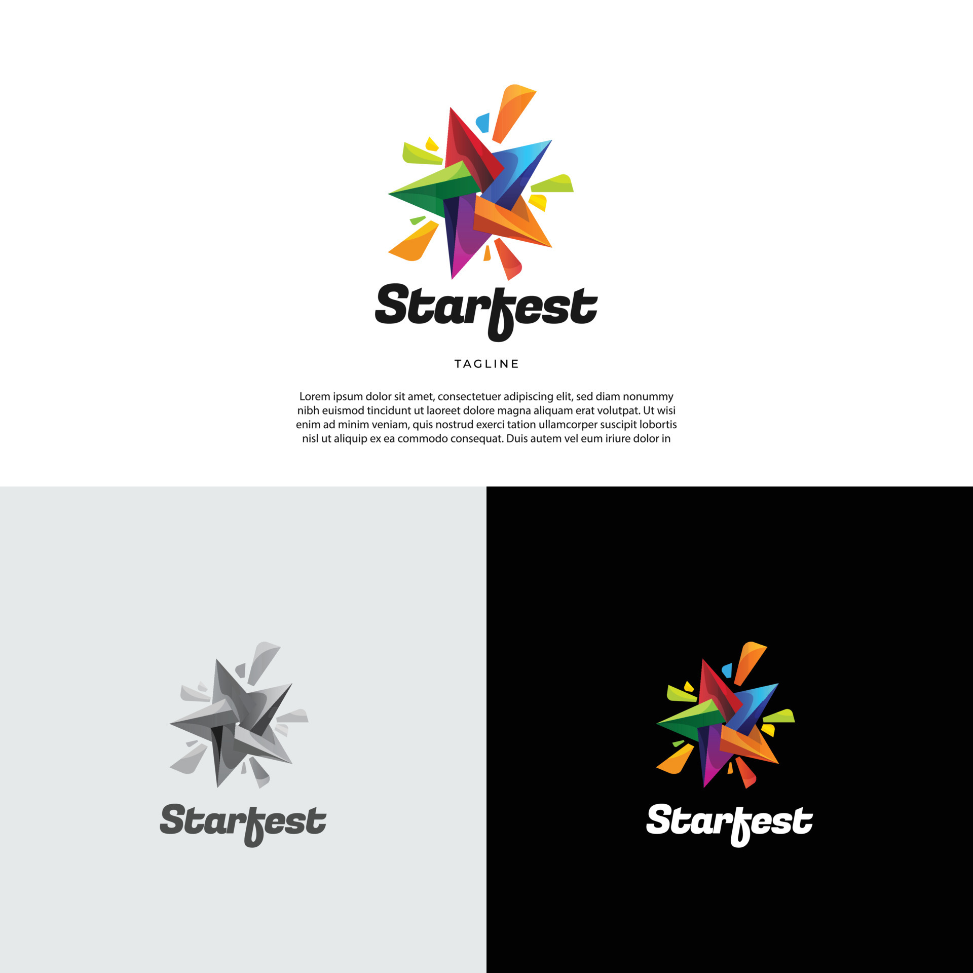 Vibrant Colorful Star Logo Design Template Sign Symbol Icon 4947383