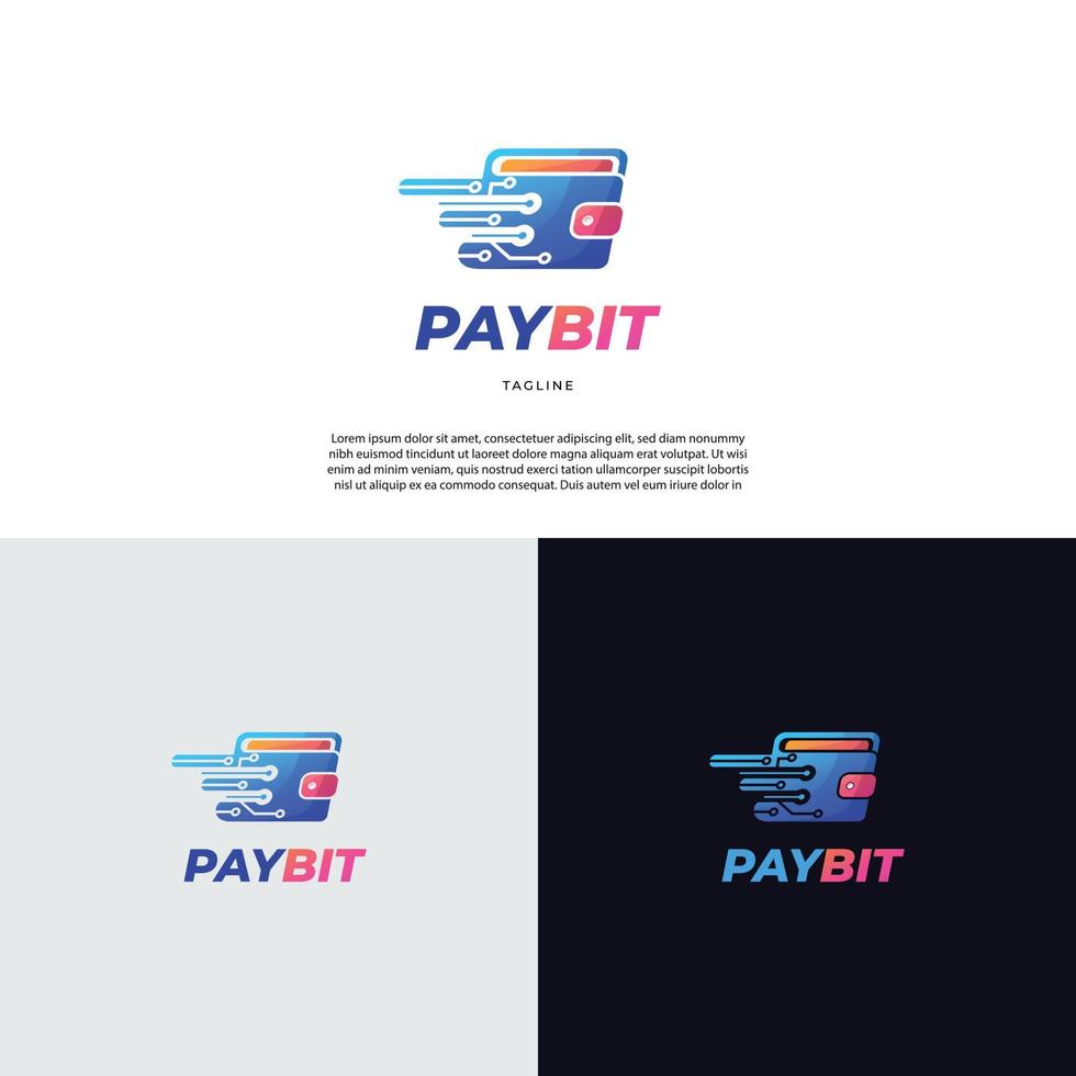 Bit Coin Digital Payment Wallet Logo Design vector