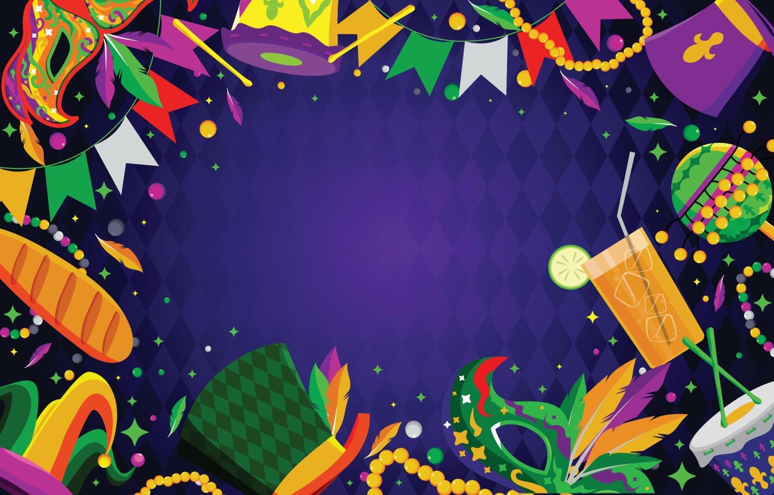 concepto de fondo del festival de mardi gras vector