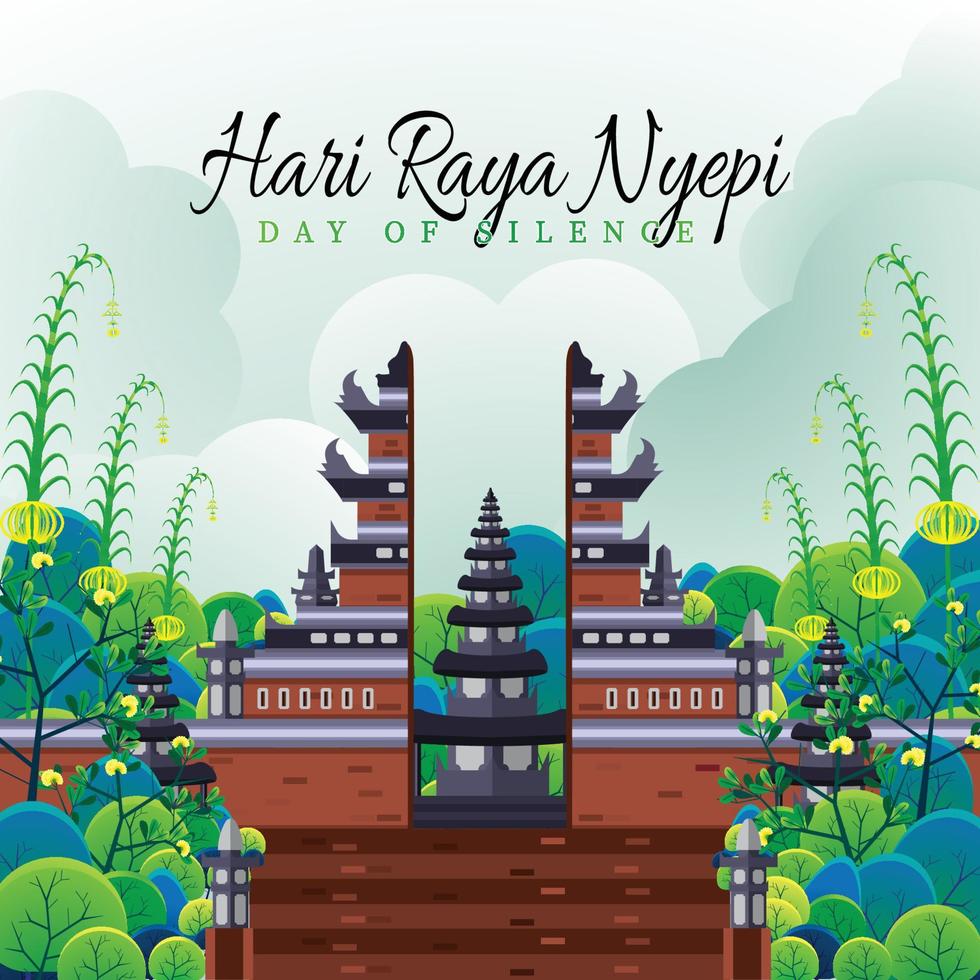 Happy Nyepi Day Concept vector