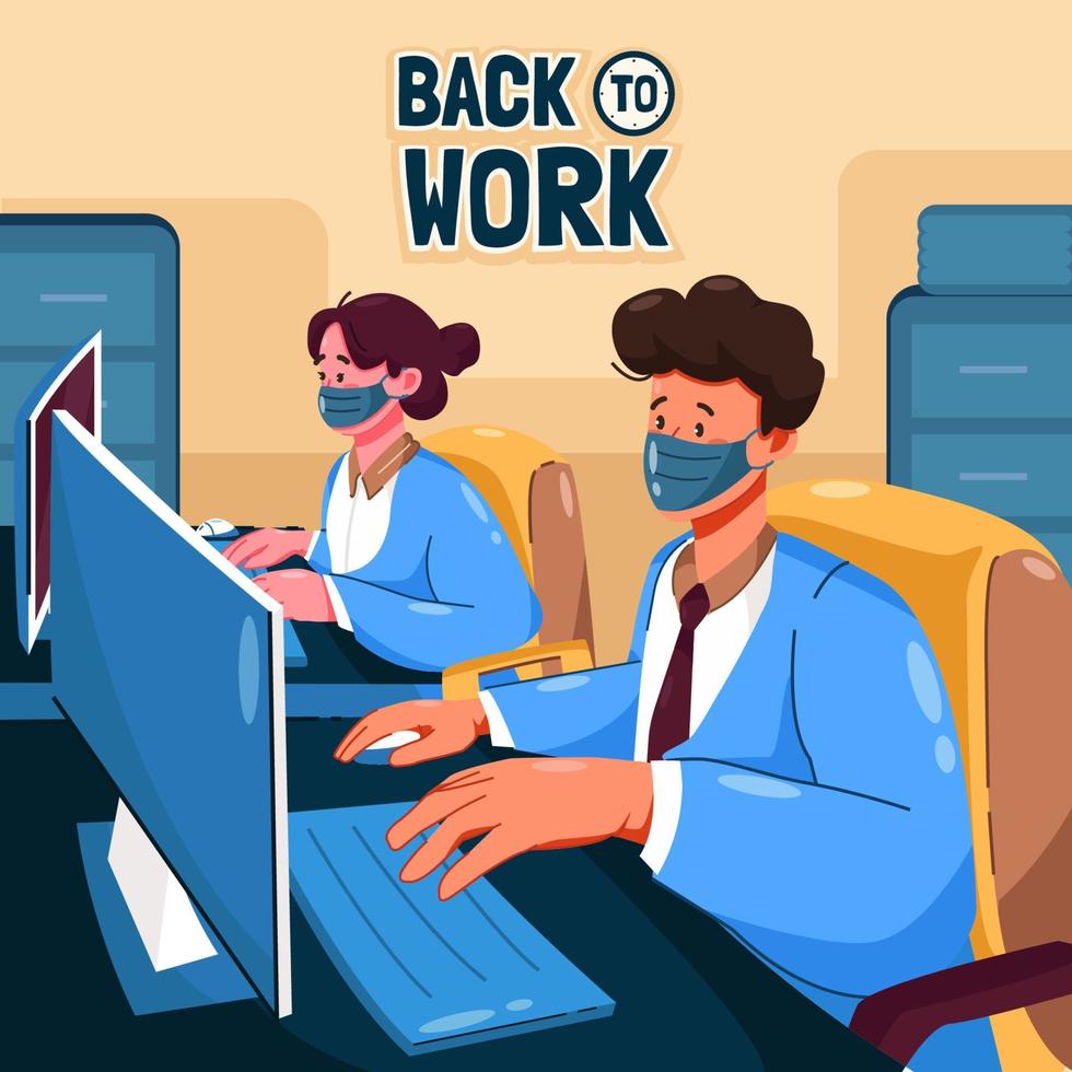 Back to work with protocol illustration concept free vector