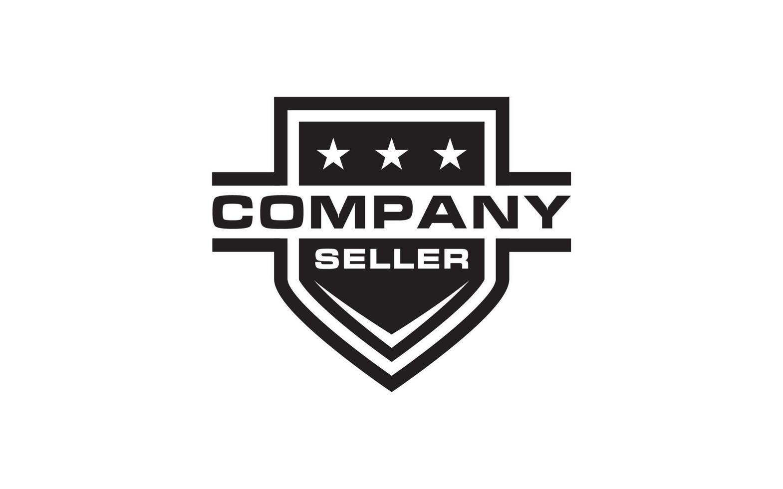 escudo con estrellas de calificación para el diseño minimalista del logotipo del icono del sello del vendedor confiable vector