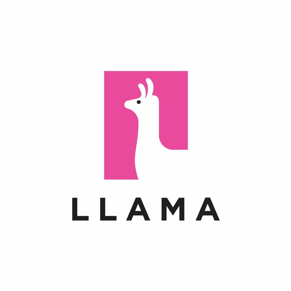 llama logo diseño icono vector illustration