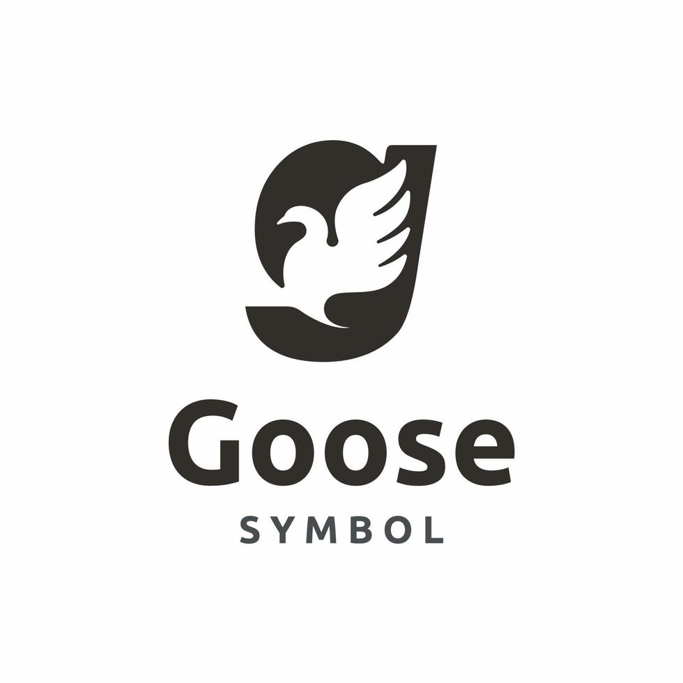g initial letter goose logo icon vector