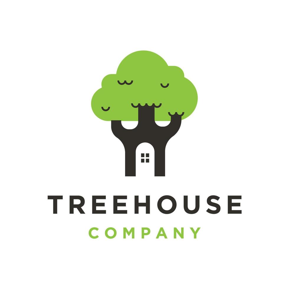 tree house icon logo vector illustration