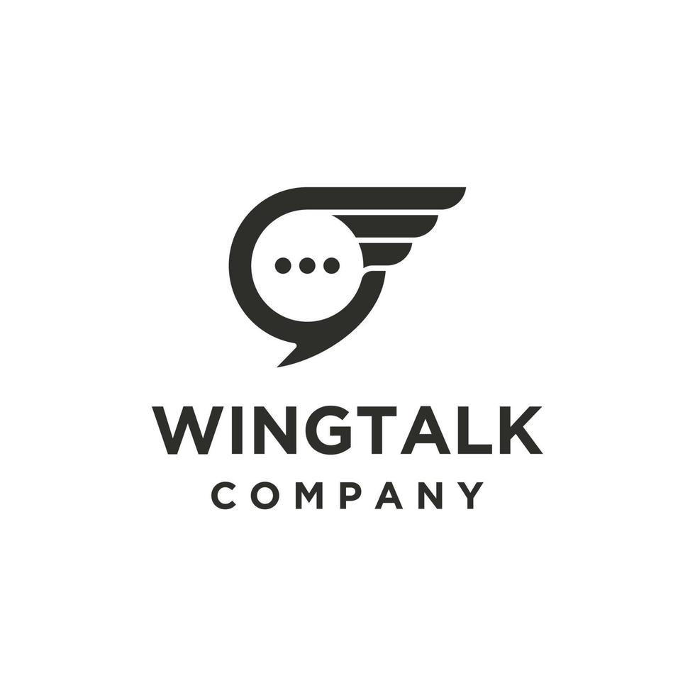 Wings Talk Logo design vector illustration