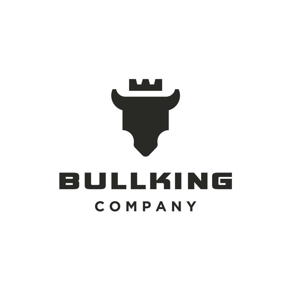 vector de diseño de logotipo de cabeza de corona de toro de búfalo