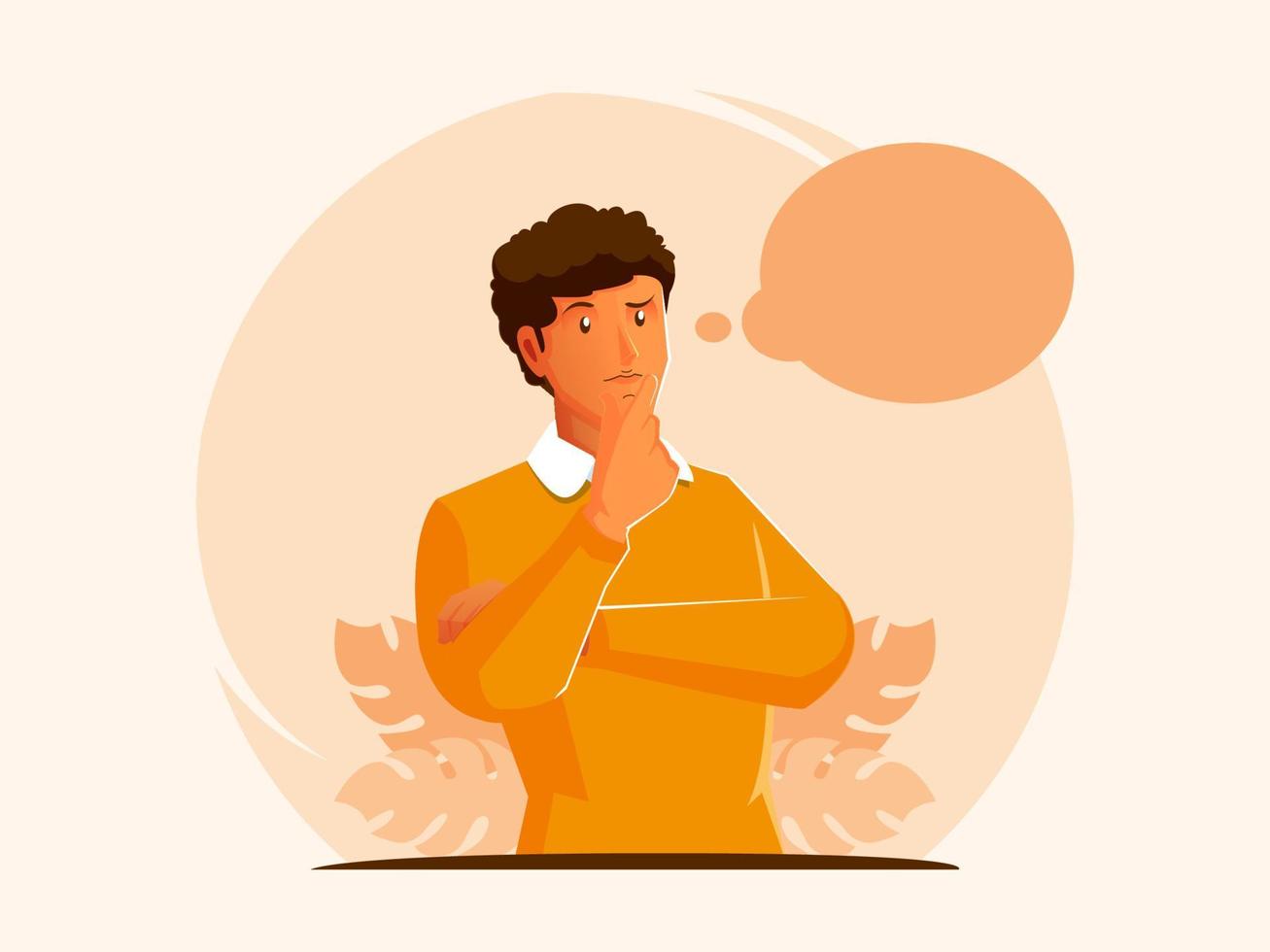 Men think with think bubble symbol vector