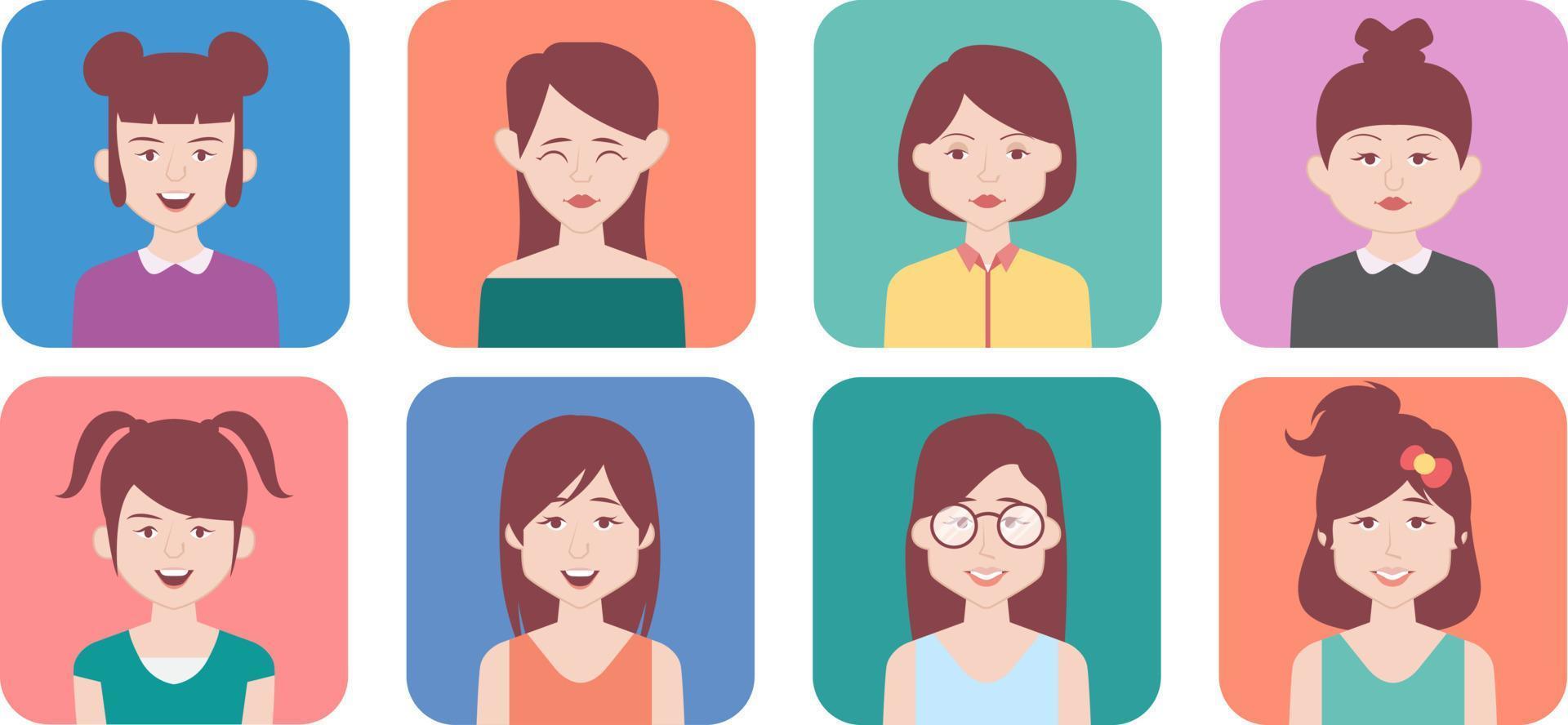 Woman Avatar Set vector