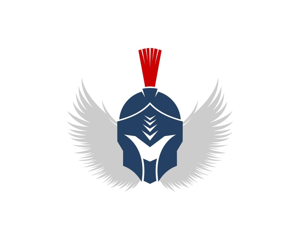 Ancient spartan helmet with spread wings vector