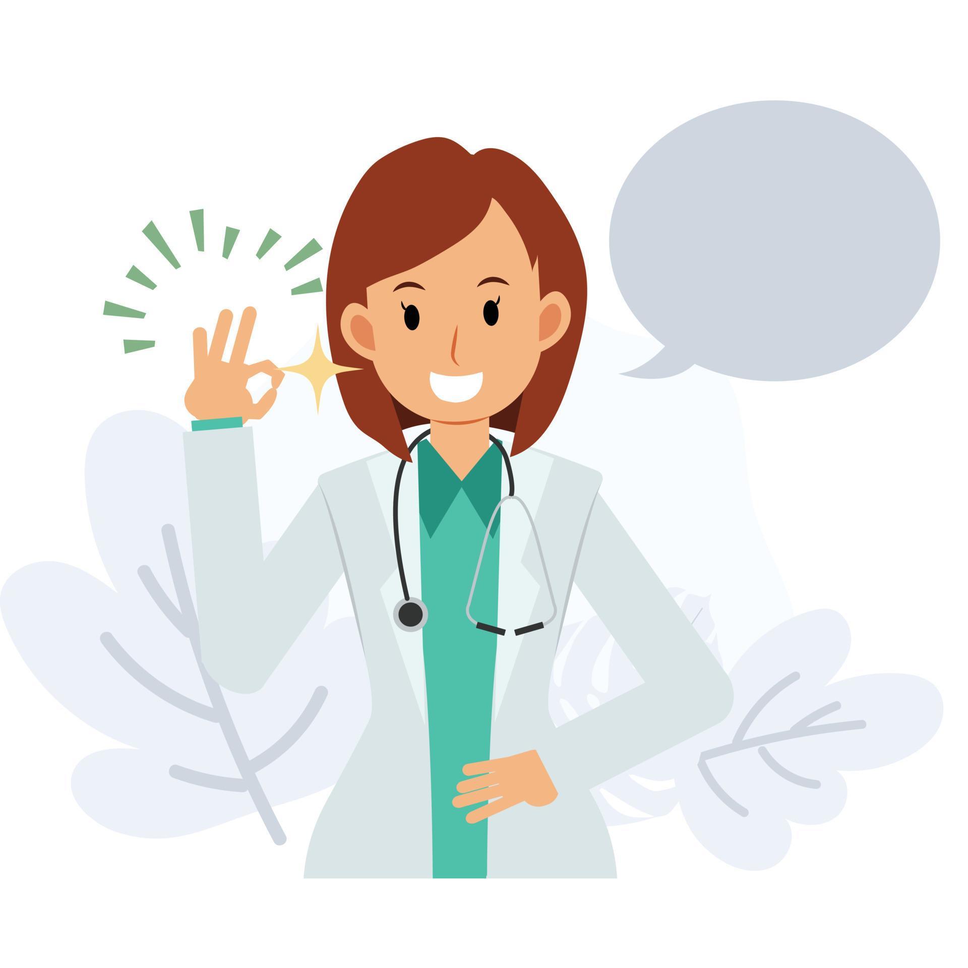 happy doctor with ok hand sign gesture.Flat vector 2d cartoon character ...