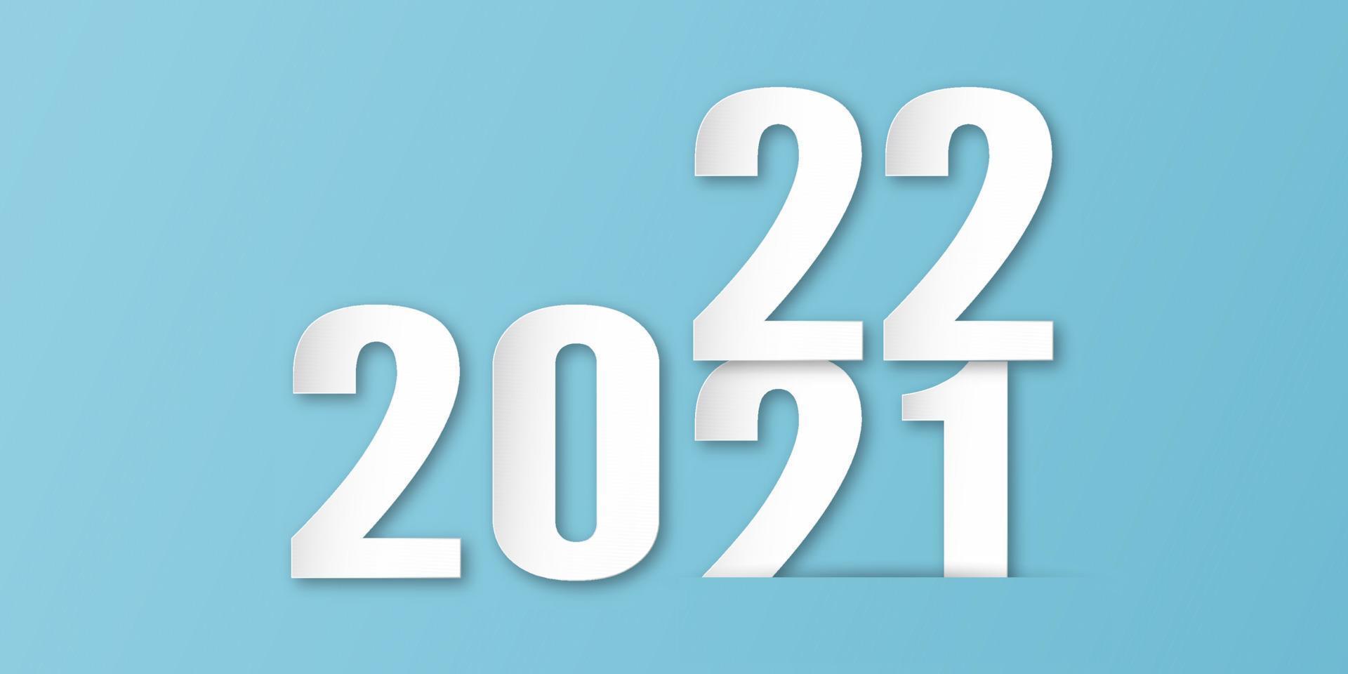 Happy new year 2022. Template design for cover book, banner, invitation, poster, flyer. Vector illustration in paper cut and craft style.