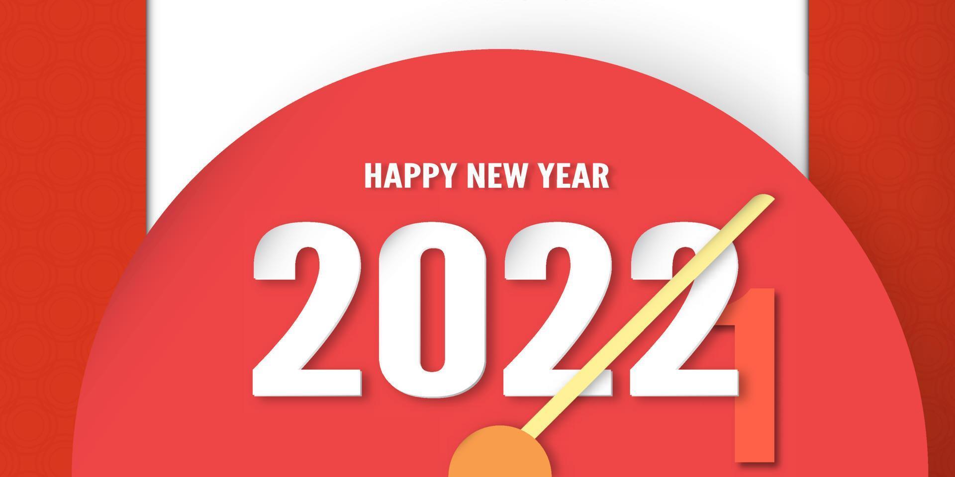 Happy new year 2022. Template design for cover book, banner, invitation, poster, flyer. Vector illustration in paper cut and craft style.