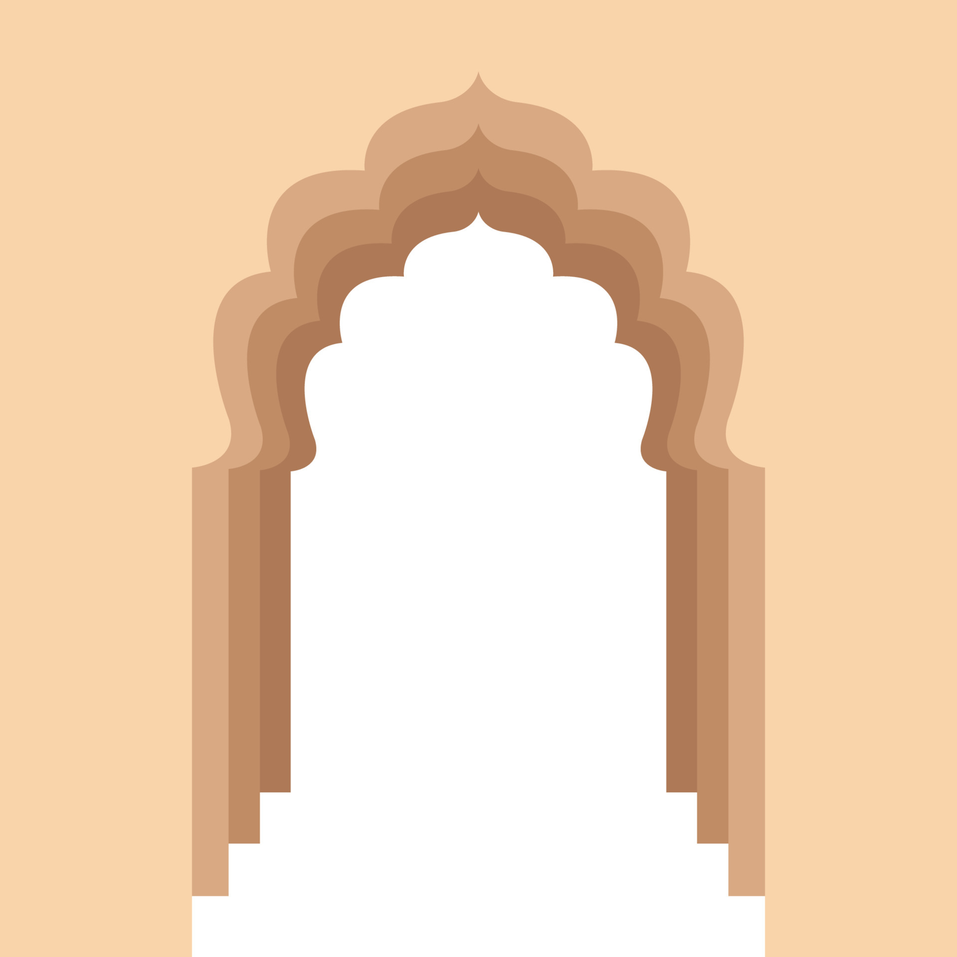 Arched entrance to the Indian Palace, flat illustration in beige and brown  colors, isolated on white background 4947766 Vector Art at Vecteezy