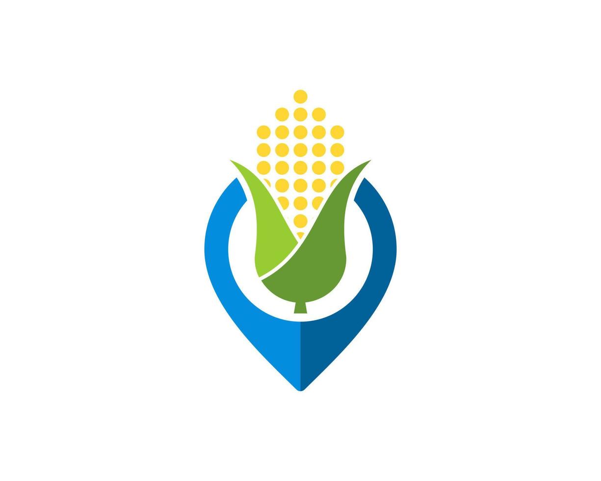 Pin location with abstract corn inside vector