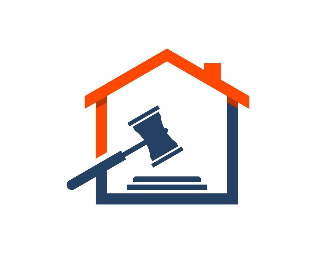 Simple house with law hammer inside vector