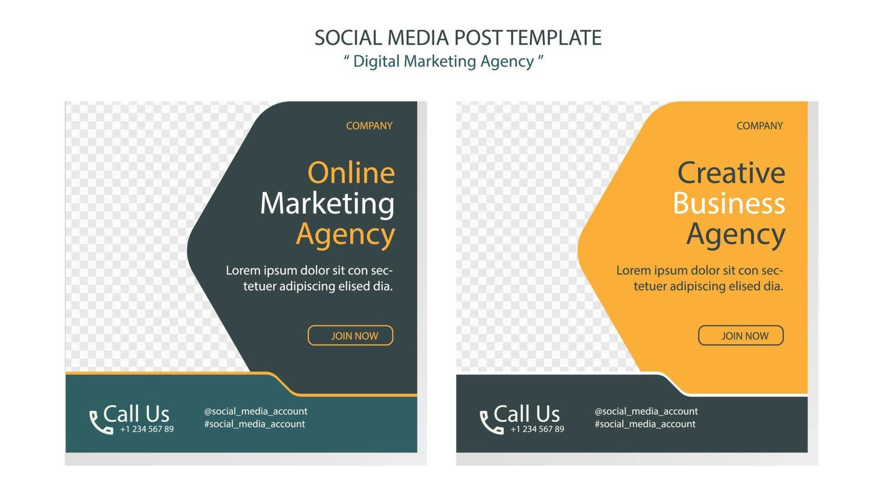 social media banner template design online marketing agency vector