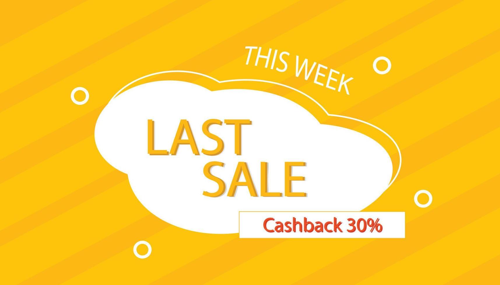 last sale cash back discount banner vector