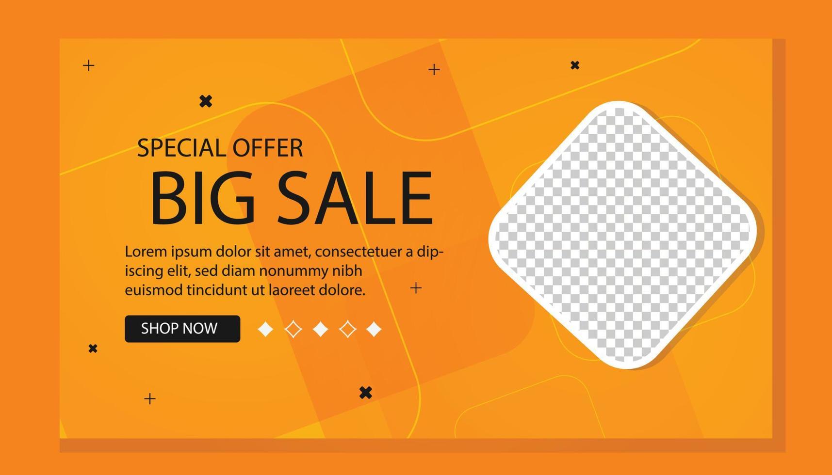 banner editable big sale orange vector
