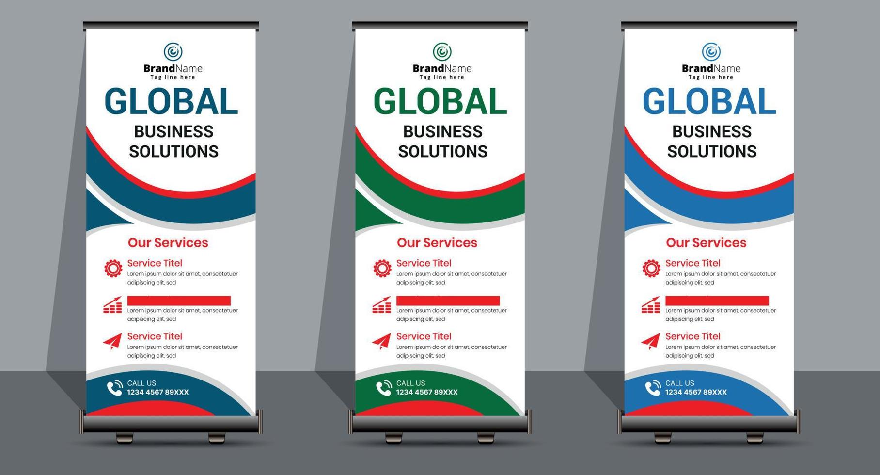 Creative Business Roll Up Signage Banner Template Design. vector