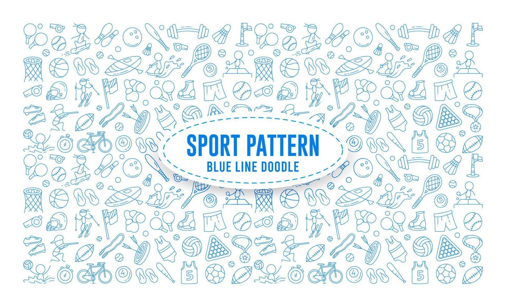 elemento de doodle de deporte, doodle de patrón de deporte, deporte de doodle de dibujo a mano, contorno de conjunto de iconos de deporte vector