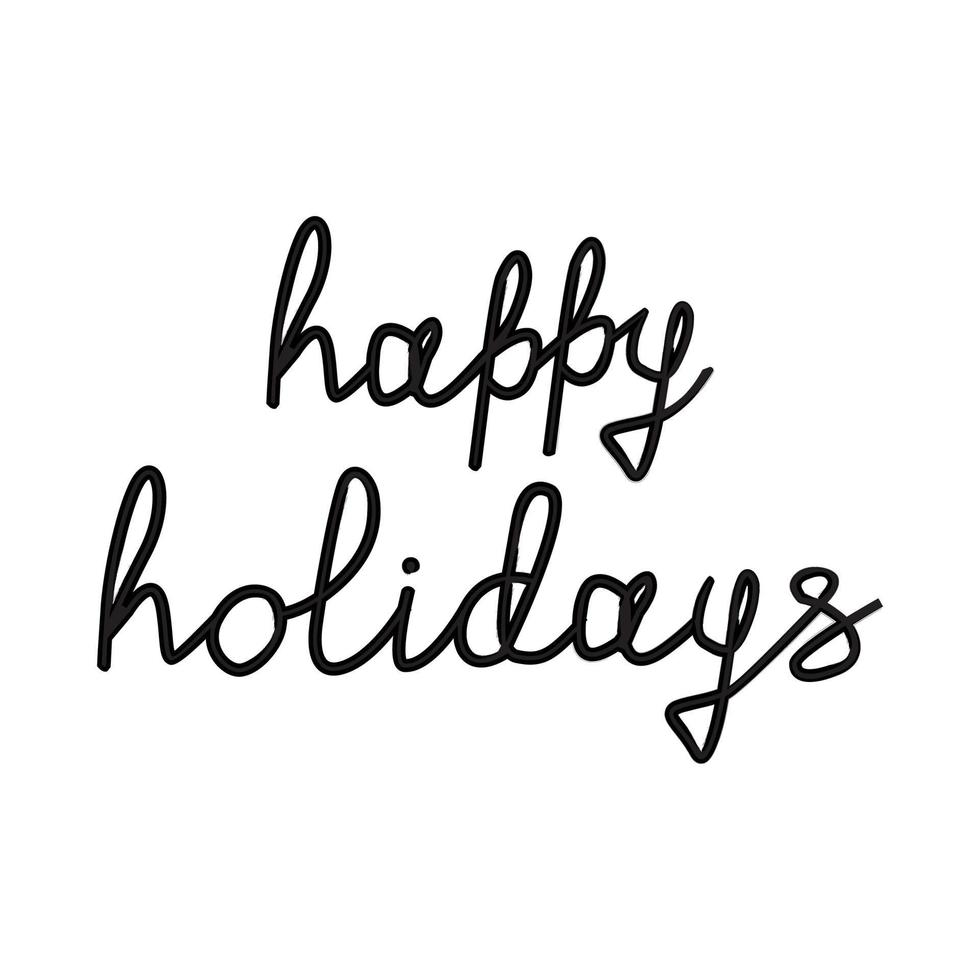 Handwritten phrase Merry Christmas Greeting Card with hand drawn lettering vector