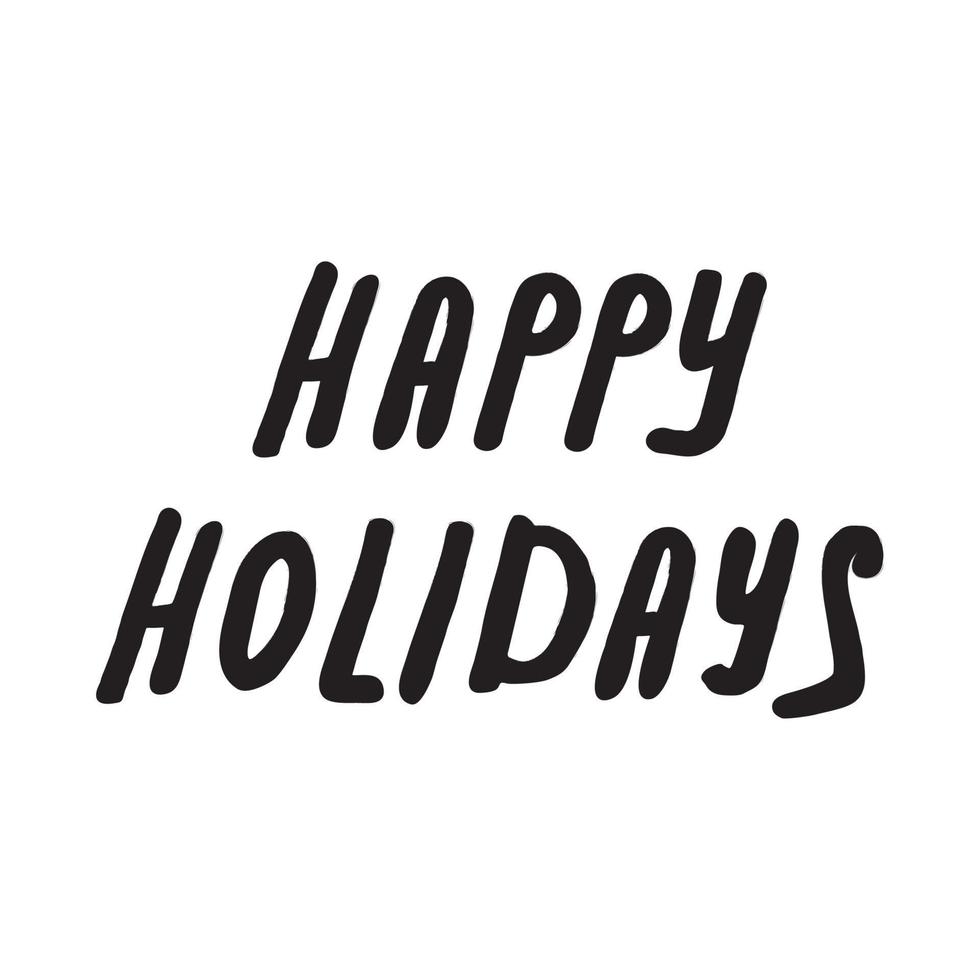 Handwritten phrase Merry Christmas Greeting Card with hand drawn lettering vector