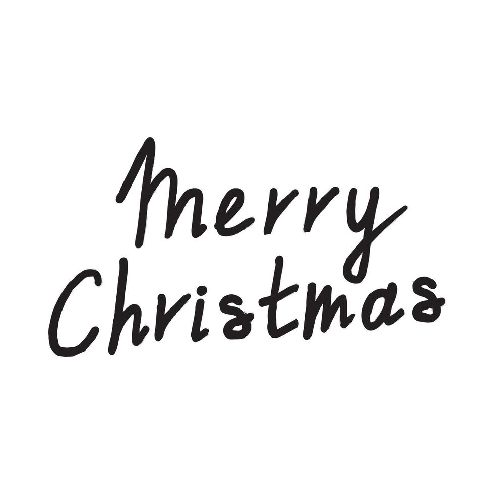 Frase manuscrita feliz navidad tarjeta de felicitación con letras dibujadas a mano vector
