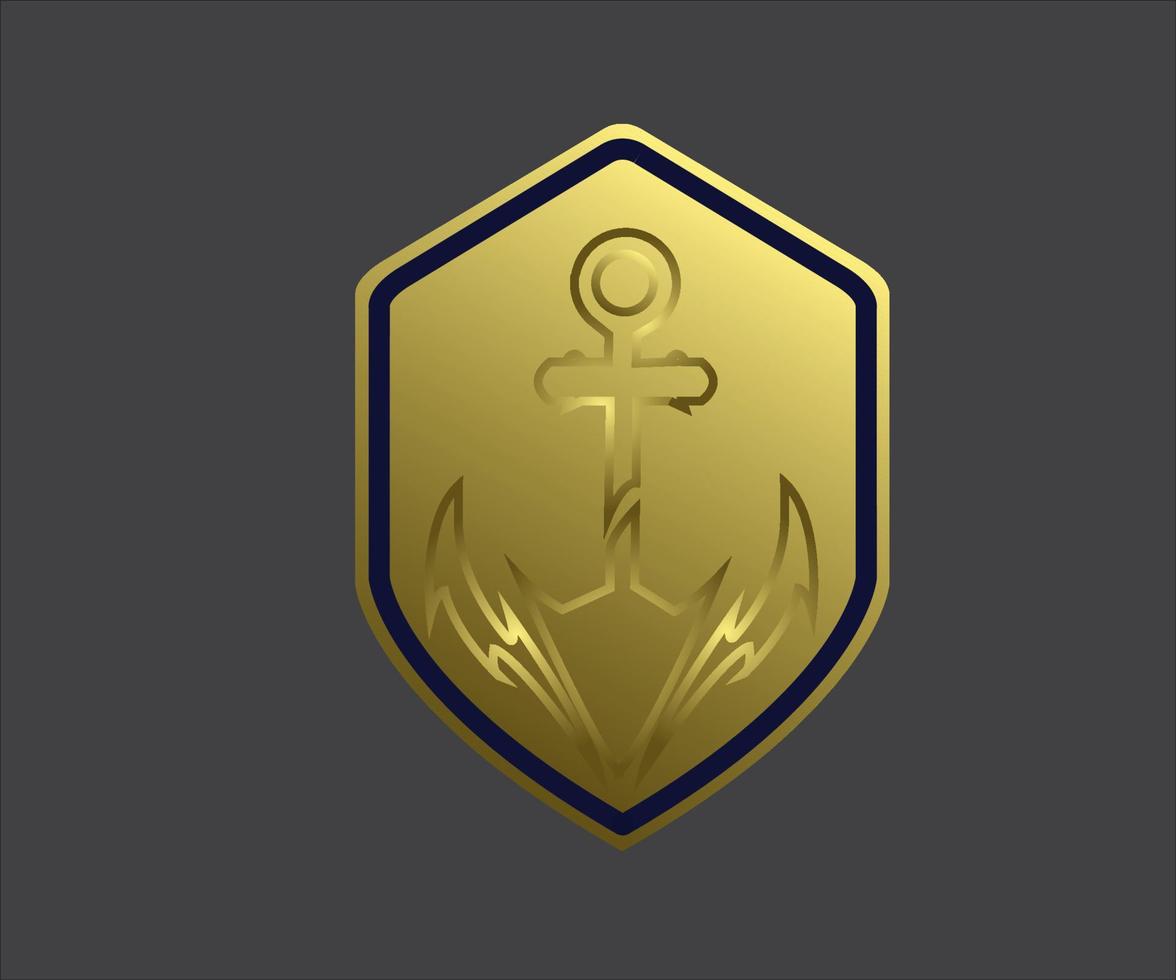 Golden Anchor Badge vector