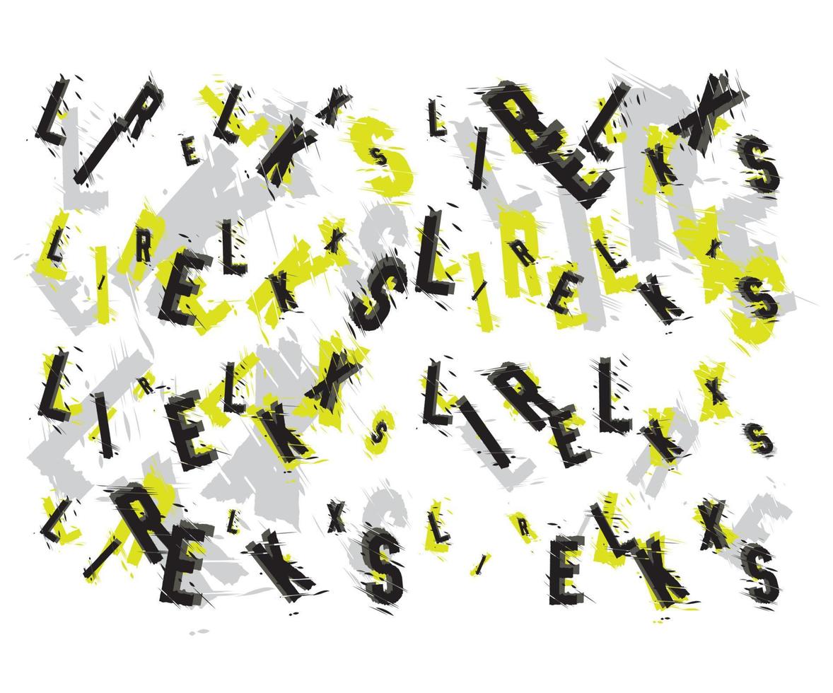 patrón de letra amarilla vector