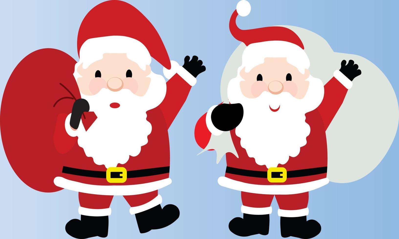 santa claus set navidad vector