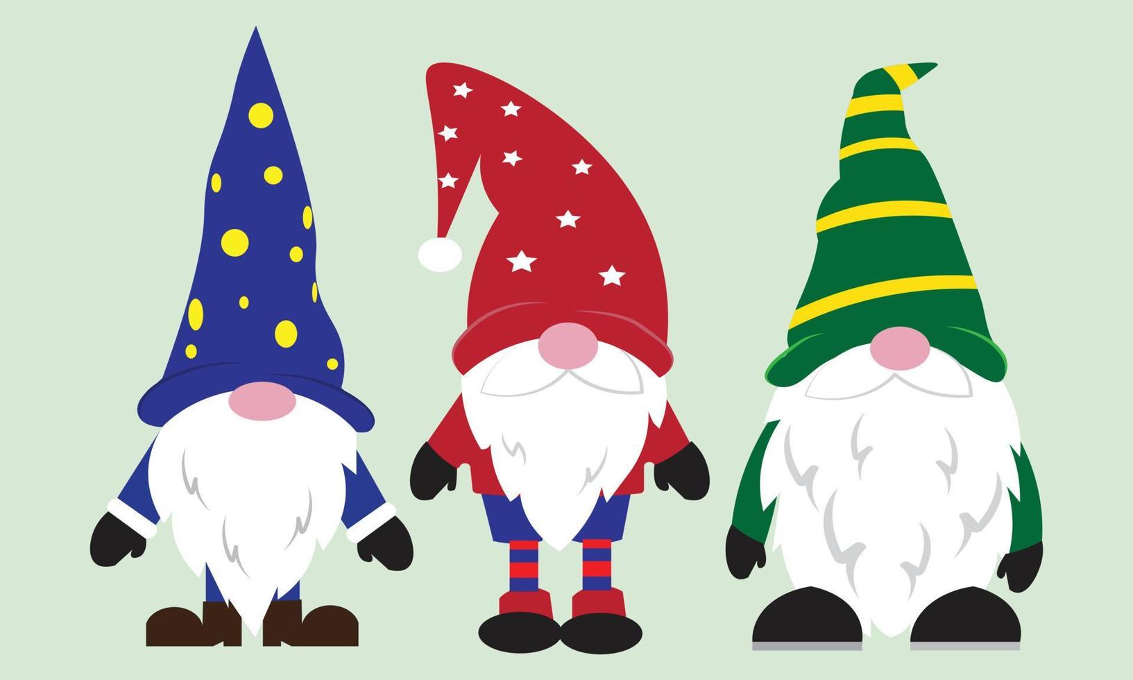 gnomes christmas and happy new year vector