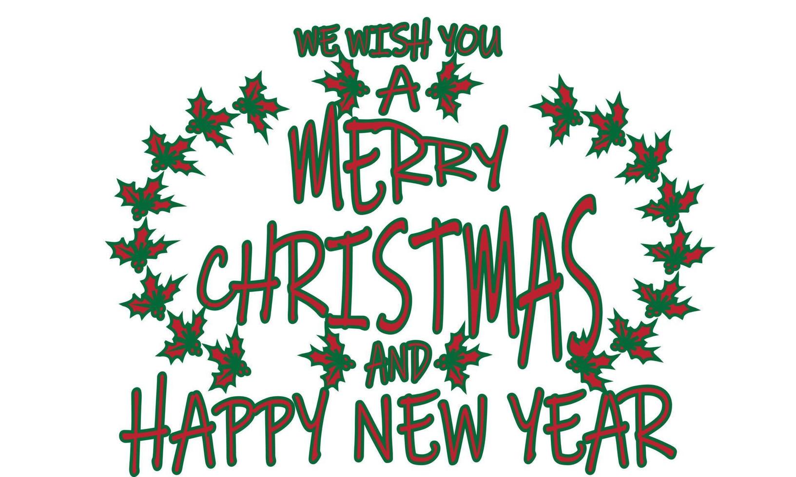merry christmas and happy new year vector