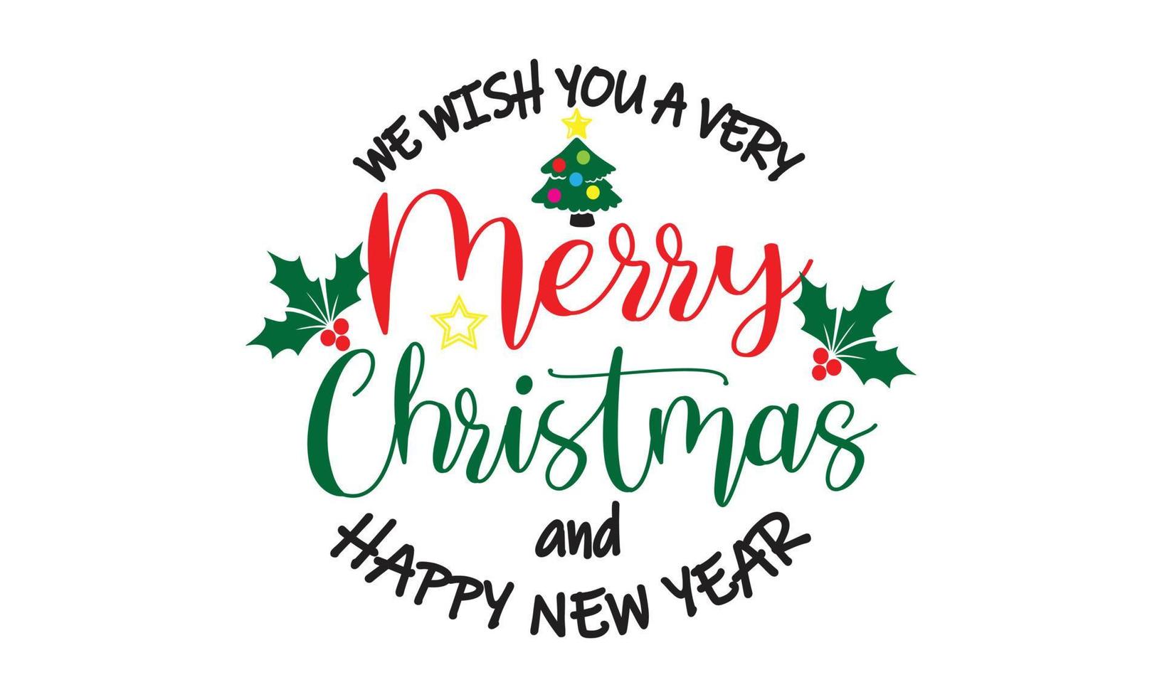 merry christmas and happy new year vector