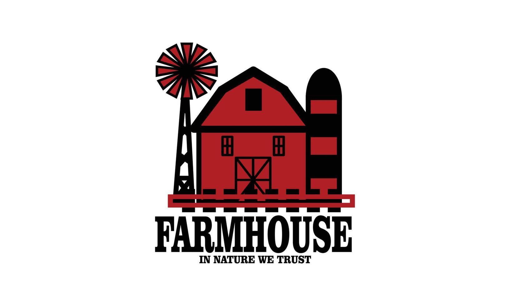 farmhouse retro logo vector