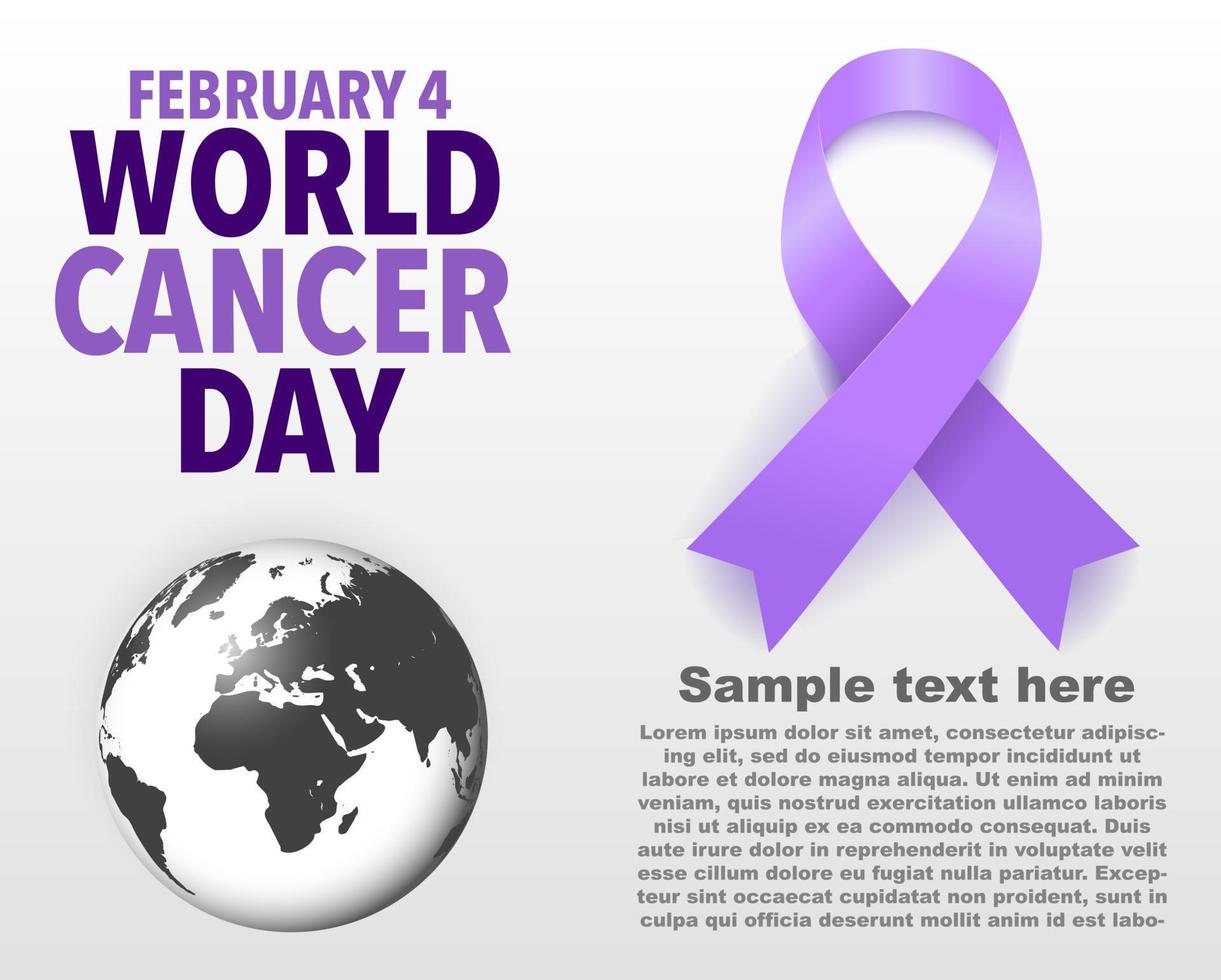 Poster or Banner of World Cancer Day. Vector illustration.