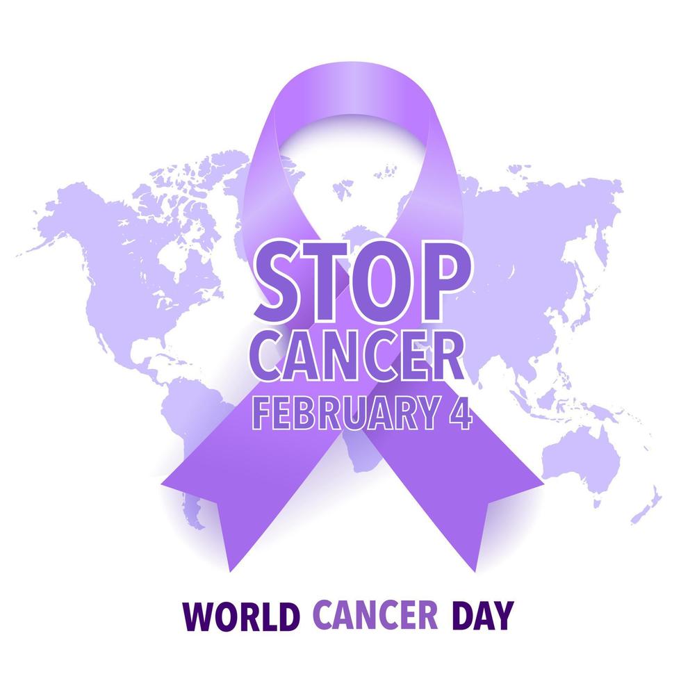 Poster or Banner Background in World Cancer Day Concept. Vector Illustration.