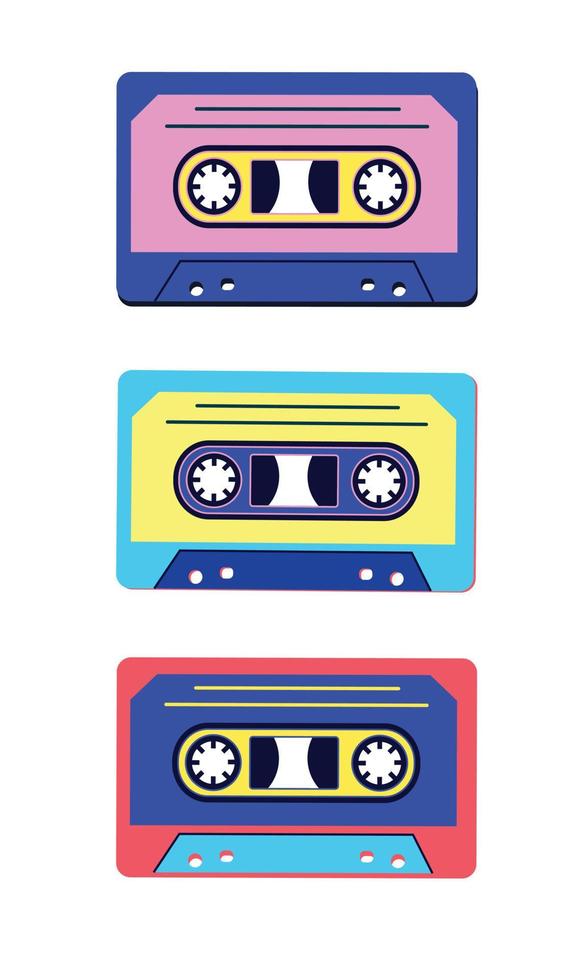 Set of Retro Audio Tapes vector