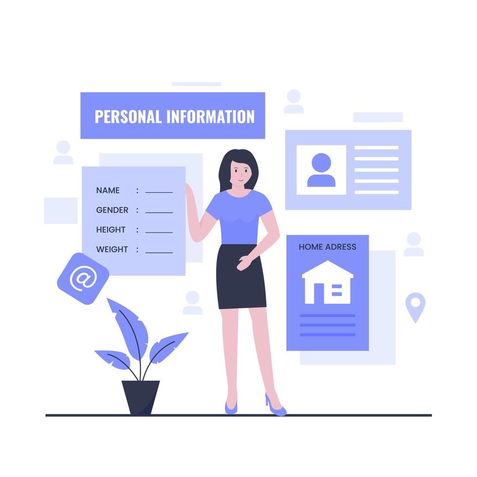 concepto de diseño de ilustración de información de datos personales vector