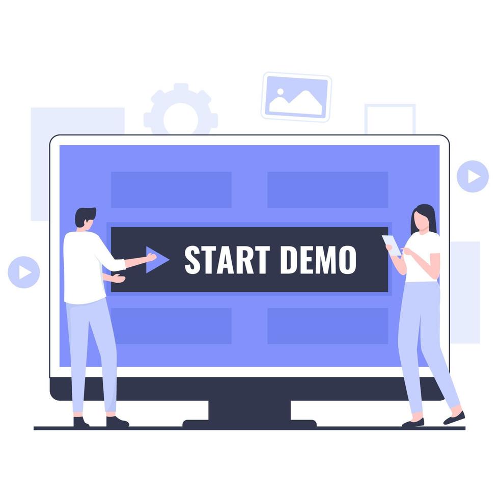 Flat design of start demo concept vector