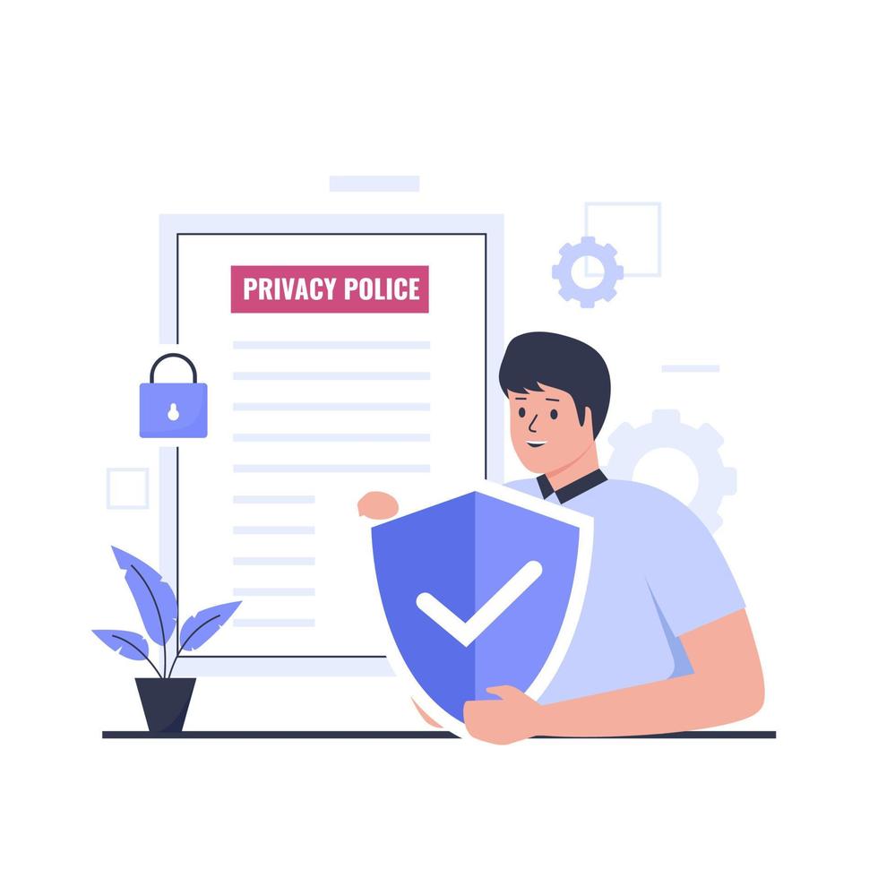 Privacy policy illustration design concept vector