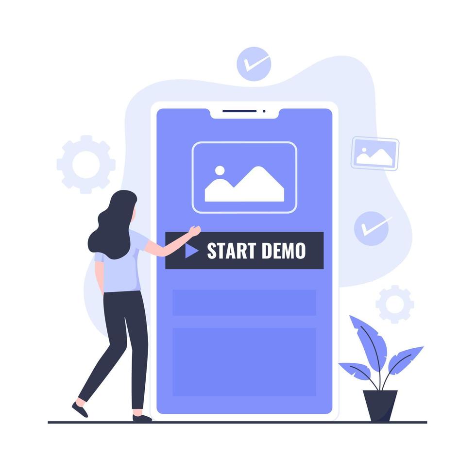 Start demo illustration design concept vector