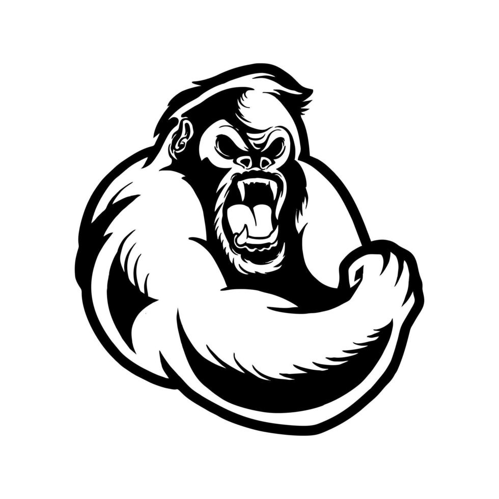 Gorilla Kong Ape Logo Design Vector Illustration