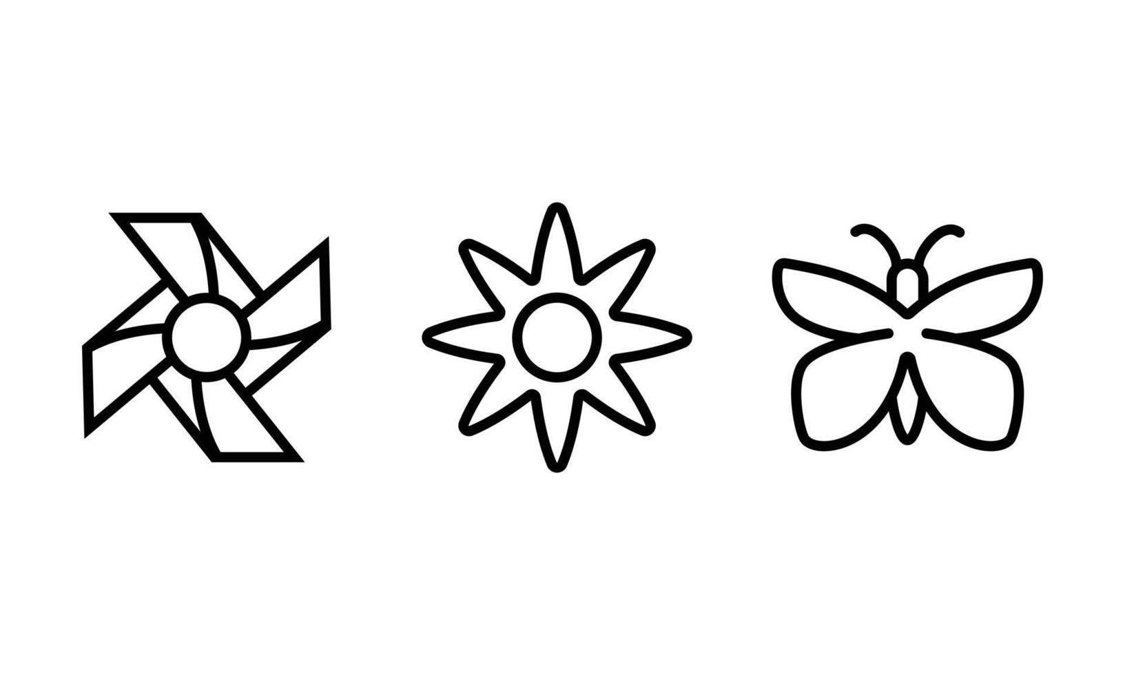 editable icon set related to gardening activities vector