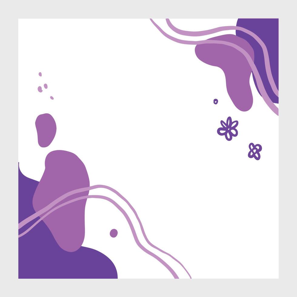 Espacio de copia cuadrado con decoración abstracta en violeta. vector