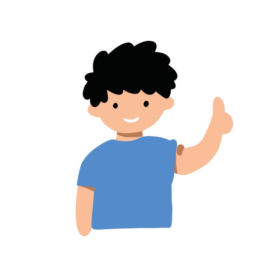 Cartoon illustration of a boy who has been vaccinated vector