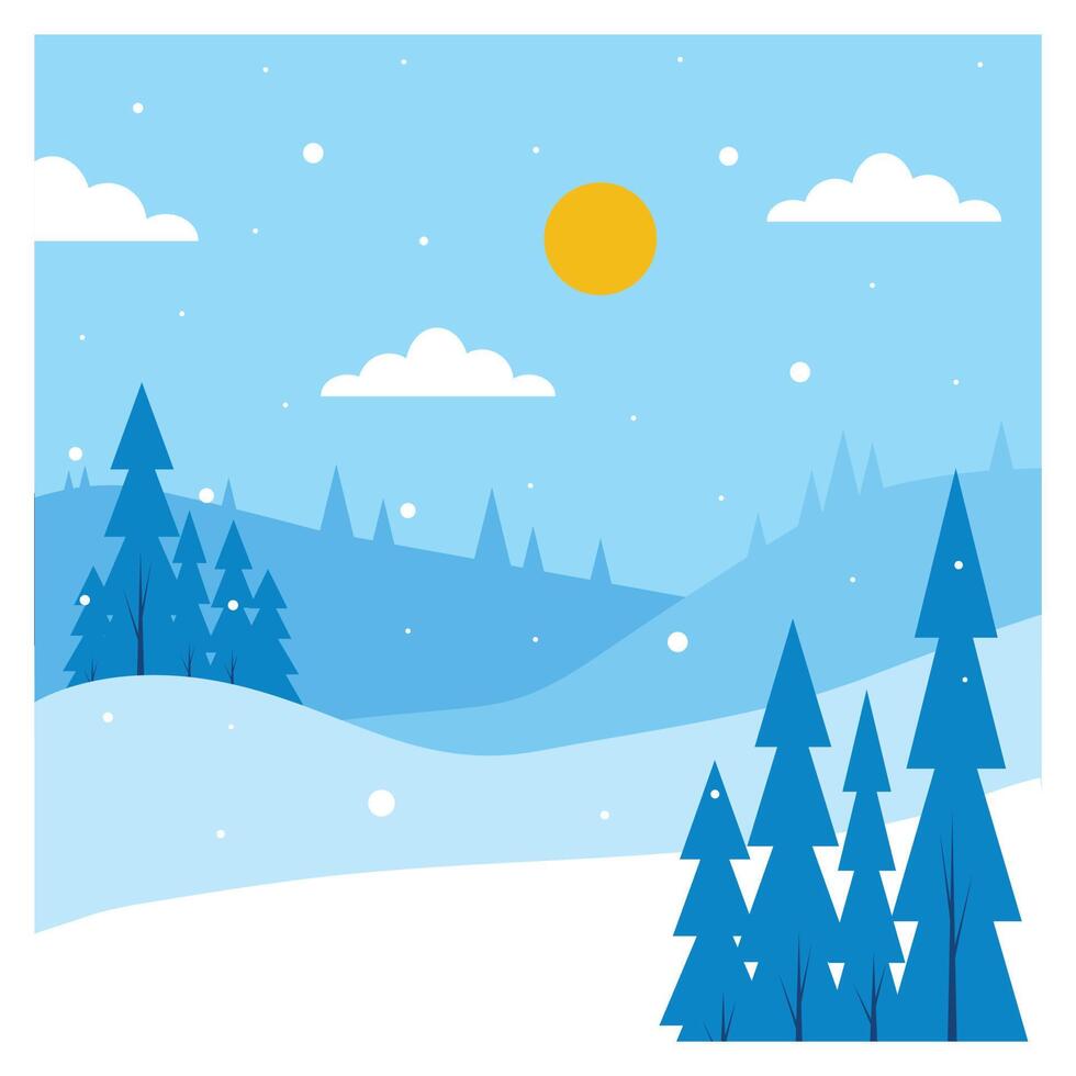 ilustración vectorial de las montañas nevadas vector