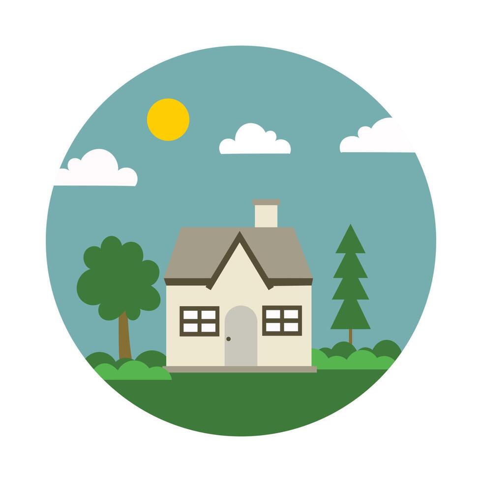 Simple illustration of the residential house vector