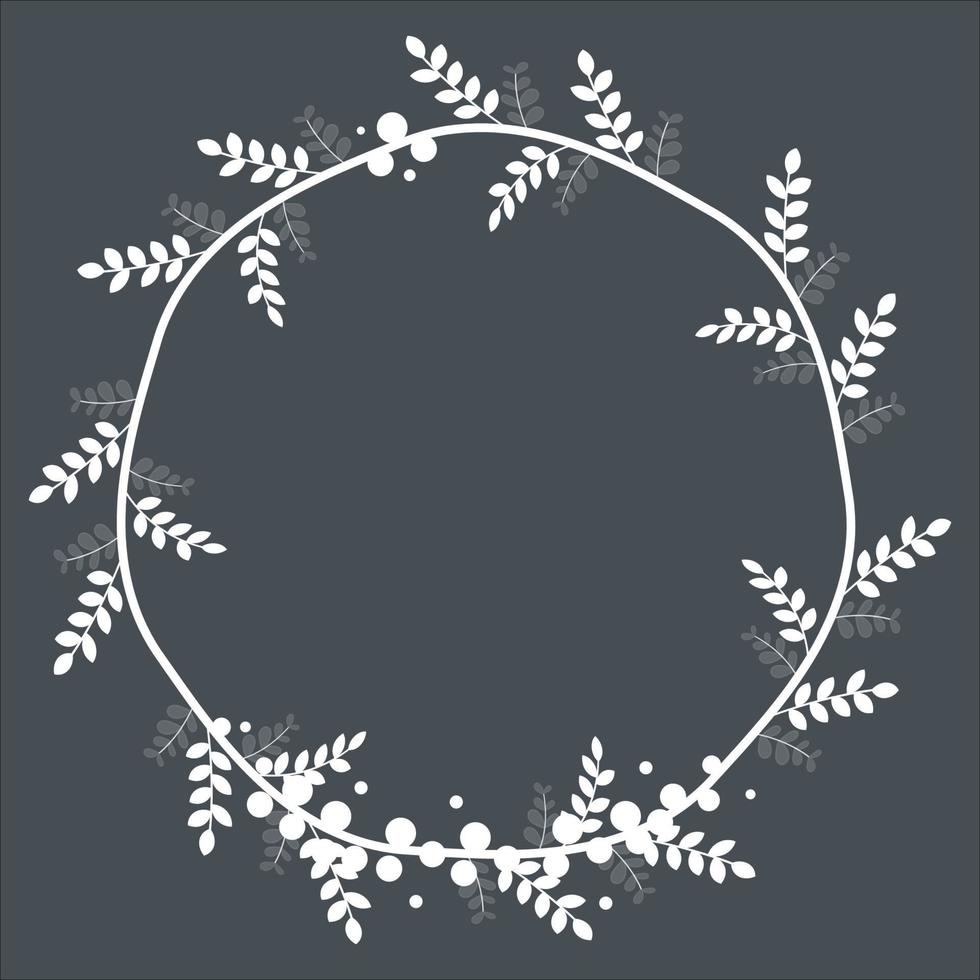 wreath white floral pattern vector