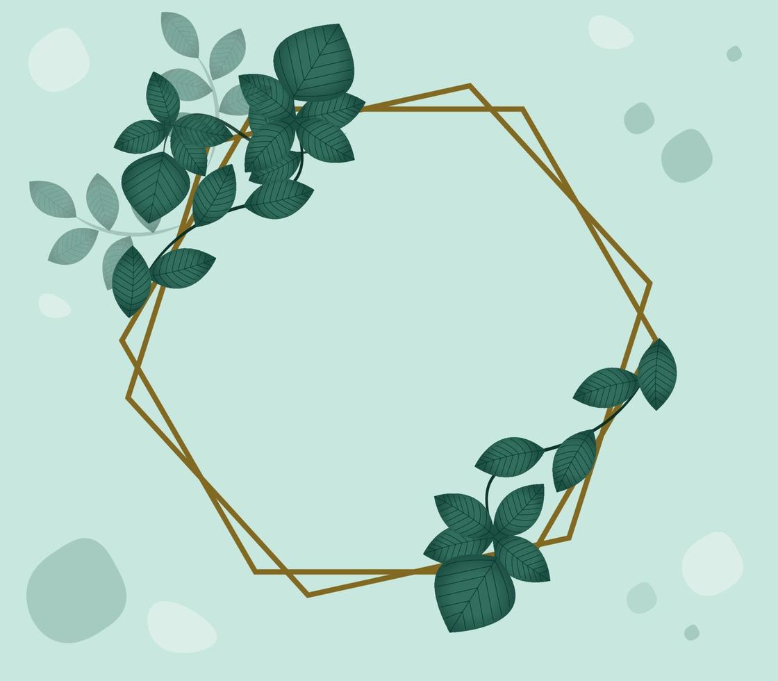 hexagonal floral frame pattern decoration vector